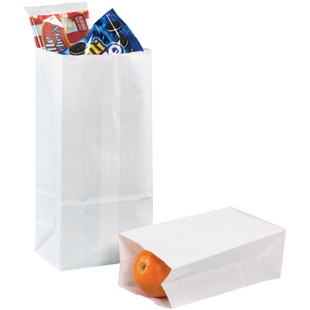 6 x 3 <span class='fraction'>5/8</span> x 11" White Grocery Bags