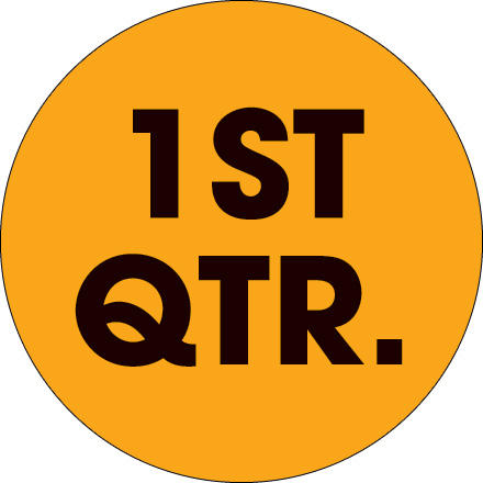 2" circle - 1st QTR Orange Quarter Label